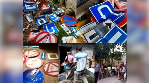 Policía descubre almacén de señales de tránsito robadas en Guantánamo