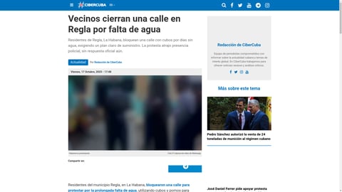 Protesta por falta de agua en Regla: Vecinos cierran calle y exigen soluciones