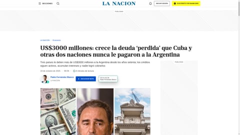 ¿Cuba le debe a Argentina más de US$3000 millones y no los devuelve? ¡La historia te va a sorprender!