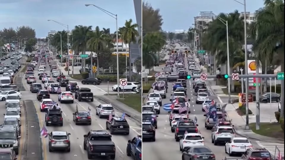Caravana Masiva en Miami Pide Libertad para Cuba