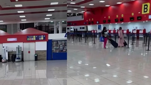 Aeropuerto de La Habana, a oscuras y vacío
