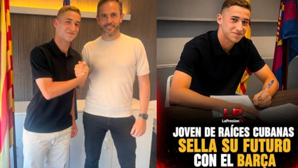 ¡Cubano en La Masía! Pere Villacorta firma contrato profesional con el Barça hasta 2029