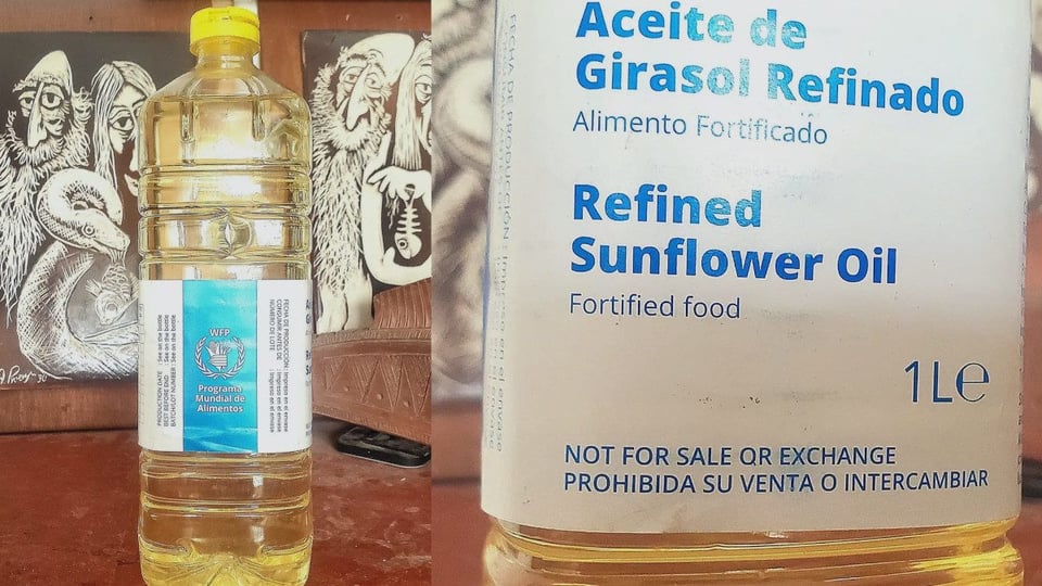 ¡Aceite de Donación en la Calle! Denuncian Venta de Ayuda del PMA en Holguín