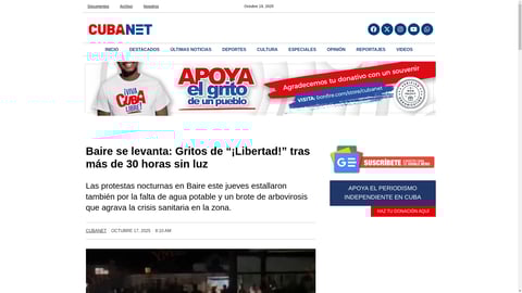 ¡Baire se Ciega de Rabia! 30 Horas Sin Luz Desatan Gritos de ¡Libertad! que Resuenan en Cuba