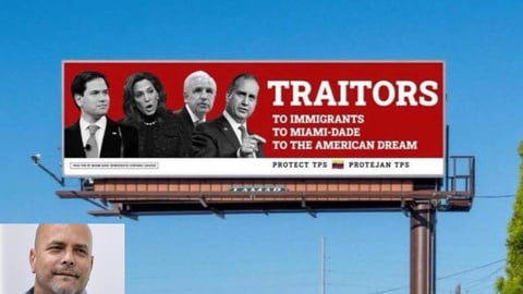 ¡Mira tú! El CDR llama 'traidores' a políticos cubanoamericanos con una valla de hace rato