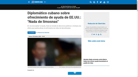 ¡Escándalo en Cuba! Diplomático llama 'limosna' a ayuda de EE.UU. tras desastre del huracán