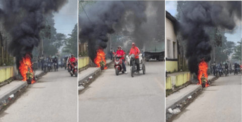 Camagüey: Motorina Arde en Plena Calle Sin que Bomberos Respondan por una Hora