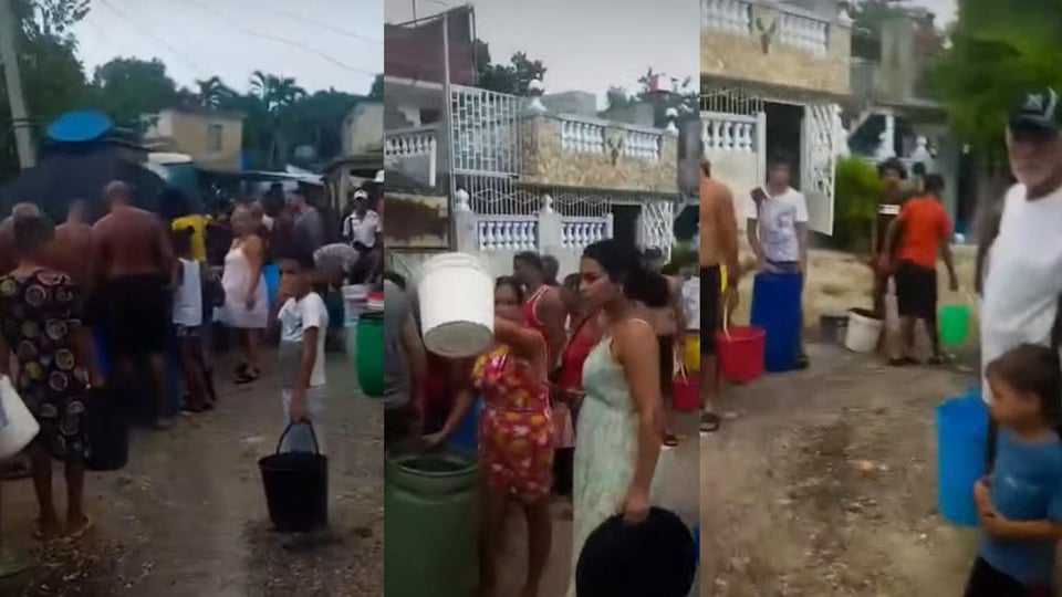 ¿Llegó una gotica pa' tanta gente? ¡Una sola pipa de agua desata el bochinche en San Miguel del Padrón!