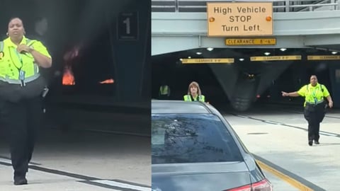 Incendio de vehículo crea caos en la llegada al Aeropuerto Internacional de Miami