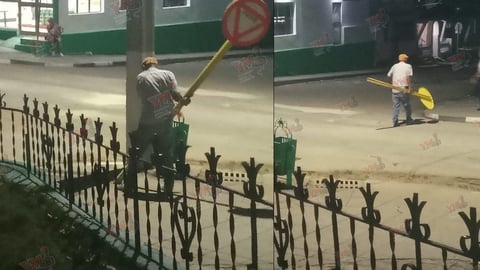 Hombre roba señal de tránsito en San Luis; vecinos exigen reposición