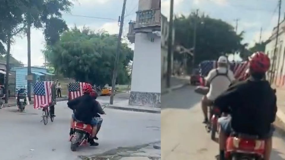 Jóvenes en Camagüey Desafían con Banderas de EE.UU.