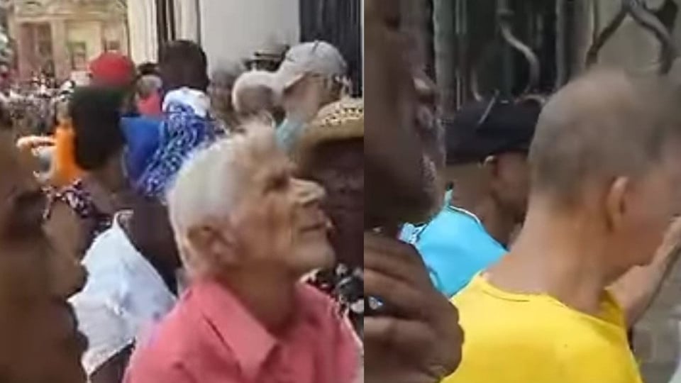 ¡Abusadora la fila! Pensionados cubanos sudan y sufren pa' cobrar su chequera