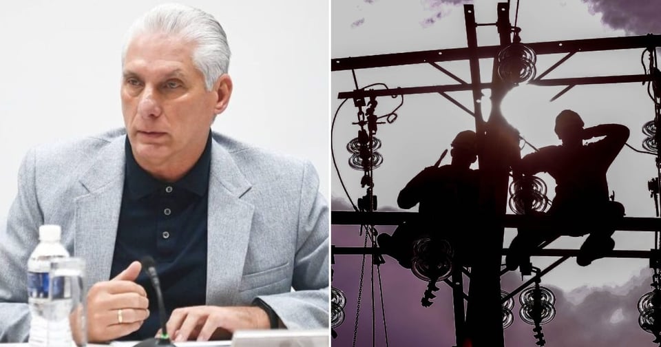 Díaz-Canel felicita a eléctricos, pero redes sociales estallan por apagones en Cuba
