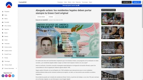 ¡Atención Residente Legal! Ojo con tu Green Card Original, podrías meterte en un lío
