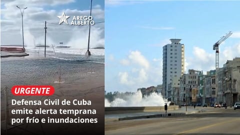 ¡Tremendo frío y el mar que se sube al Malecón! ¿Qué pasó con el occidente?