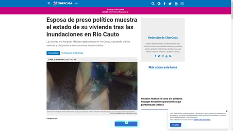 ¡Huracán Melissa Devasta Viviendas en Cuba y Deja a Familia de Preso Político en la Miseria! ¿Qué Hizo el Gobierno?