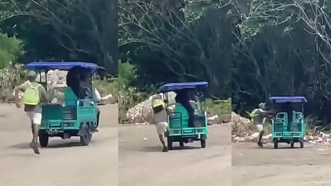 ¿A este lo pillaron con las manos en la masa? Intentan robar triciclo eléctrico en Cuba