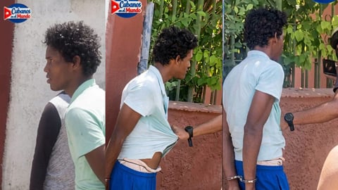 Vecinos señalan a presunto ladrón detenido en Guanabacoa