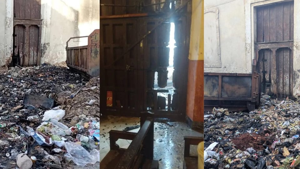 Incendio en Iglesia de Centro Habana: Quema de Basura Afecta Puerta de Parroquia San Judas