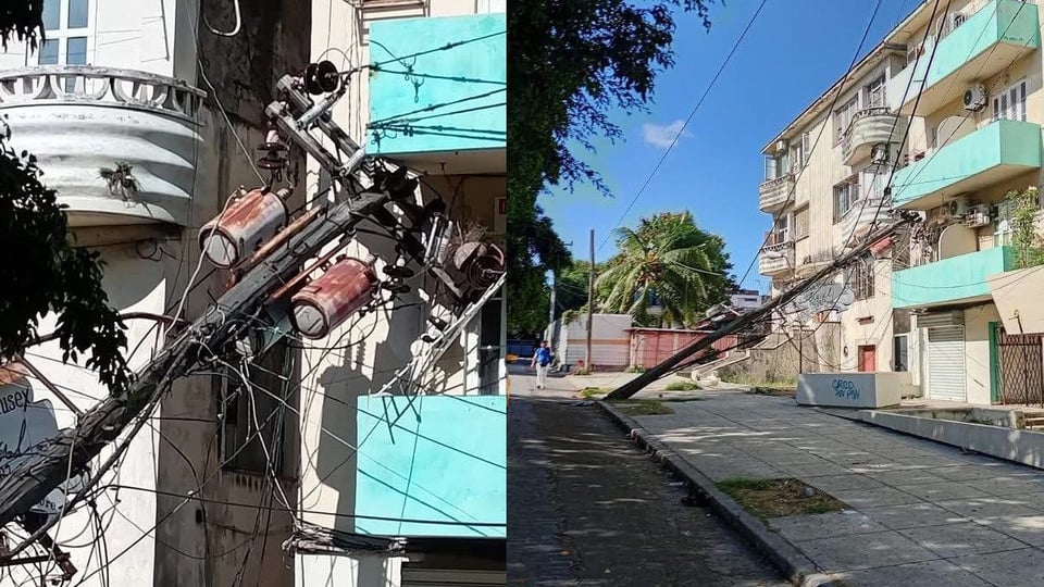 Se Cae Poste Eléctrico en El Vedado y Alerta Sobre Infraestructura Vieja de La Habana