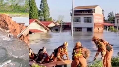 China: Presa rota en Guangxi provoca evacuación masiva y alerta máxima por inundaciones