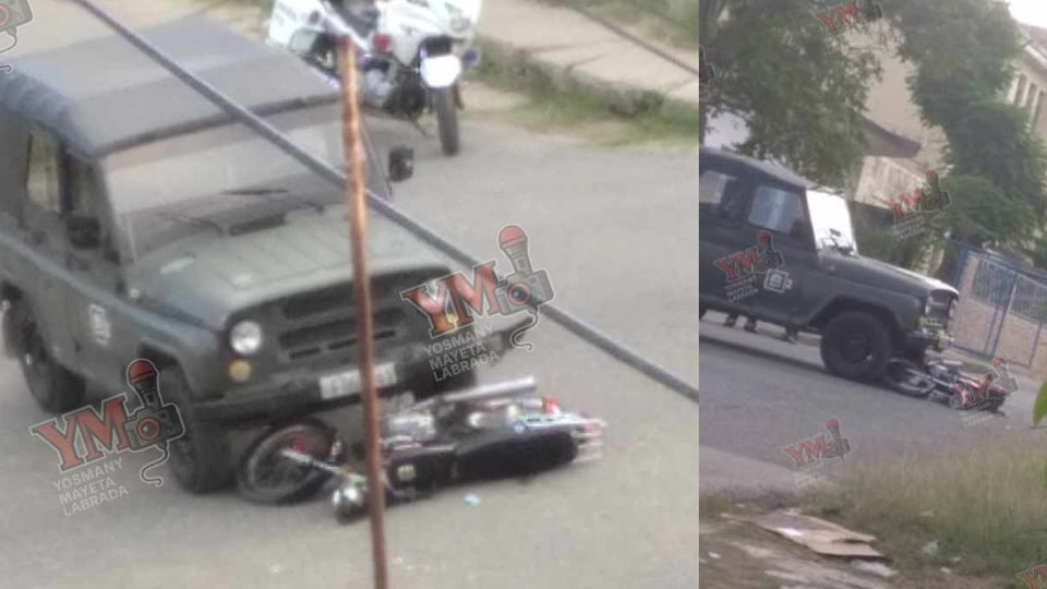 Vehículo Militar Ignora Pare y Choca con Moto en Cuba: Motorista Ileso