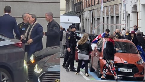 Activistas cubanos reciben al canciller Rodríguez con protestas en Madrid