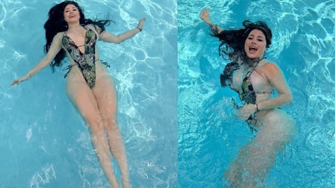 ¿Flotando y en Paz? ¡Heydy González la Lía en Instagram con Bañador Tropical!