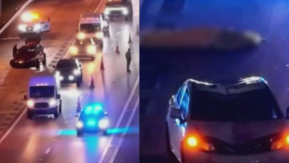 ¡Tremendo Pifiazo en la Autopista de Miami! Un Muerto al Buscar Problemas en el Carnil de Emergencia