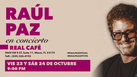 Raúl Paz Regresa a Miami con Dos Conciertos Íntimos y un Disco de Colección