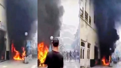 Explosión de moto eléctrica desata incendio en bulevar de San Rafael