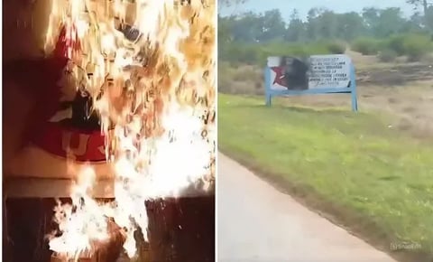 El Cartel que Ardió: Güira de Melena Bajo Mirada Policial Tras Incendio Simbólico