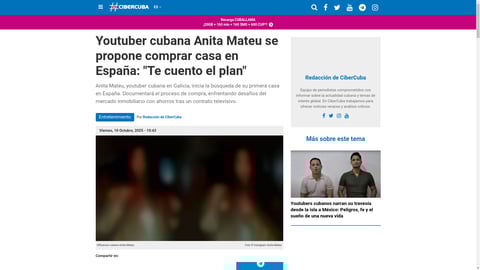 Youtuber cubana Anita Mateu inicia su sueño de comprar casa en España