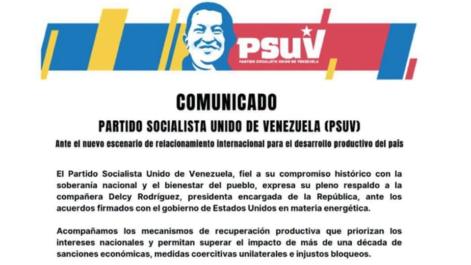 ¡El PSUV se lanza a respaldar a Delcy por el petróleo! ¿Qué se traen entre manos con EE.UU.?