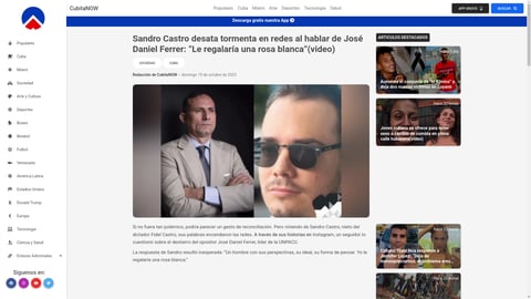 ¡Sandro Castro lanza mensaje a opositor cubano y desata FULMINANTE debate en redes!