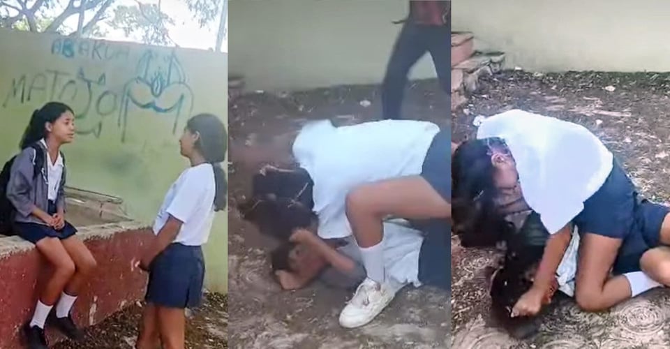 ¡Bayamo en shock! Niñas a los piñazos en plena escuela