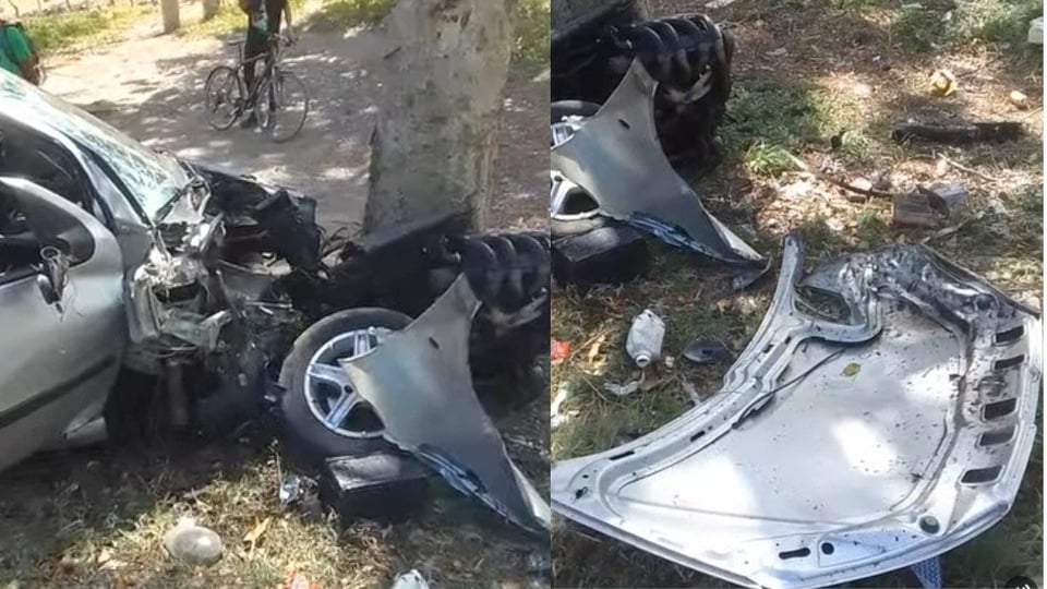 ¿Un carro brincó la acera en San Miguel del Padrón? ¡La gente dice que sí!