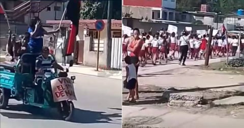 Estudiantes Cubanos Movilizados para Actos Previos al 1ro de Mayo