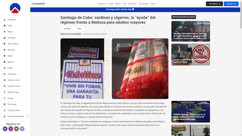 ¡Increíble Ayuda del Régimen Cubano Ante Huracán Melissa: Sardinas y Cigarros para los Mayores! 😮