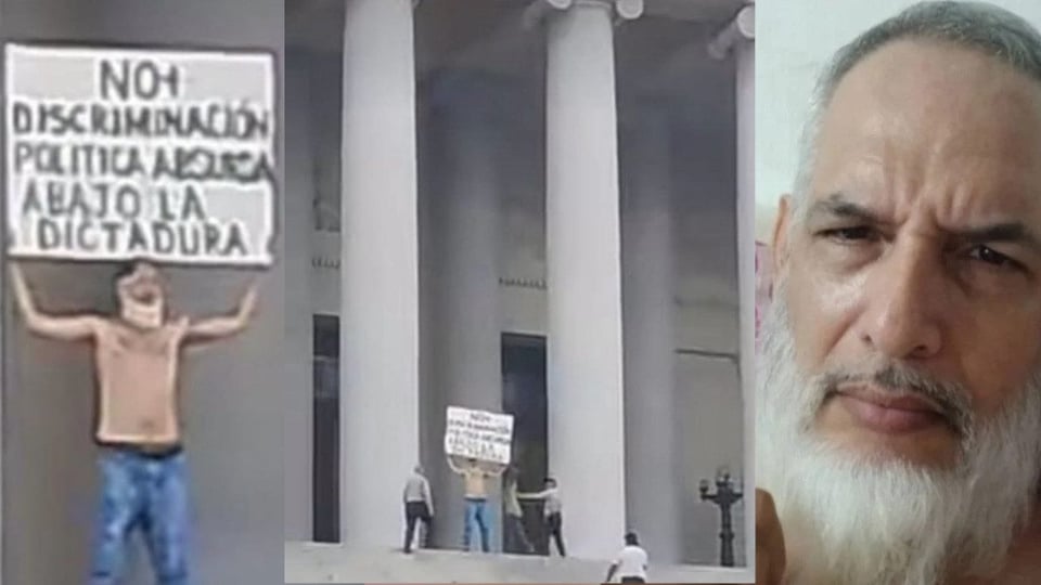 Hombre protesta solo en el Capitolio de La Habana y es detenido