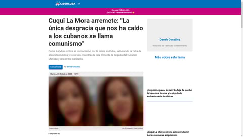 ¡Se le fue la lengua! Cuqui La Mora destapa la VERDADERA calamidad de Cuba y no es lo que crees