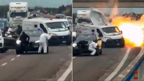 Asalto 'de película': Grupo armado simula control policial y atraca blindado en Italia