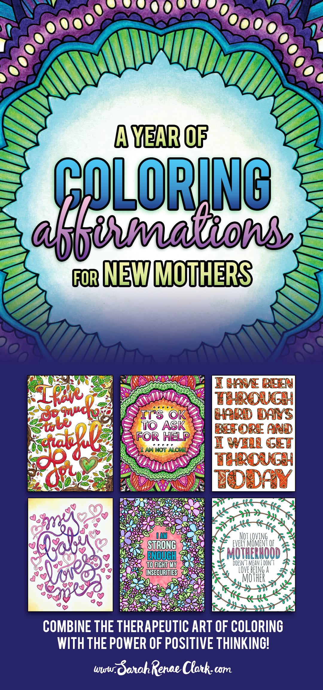 A Year of Coloring Affirmations for New Mothers