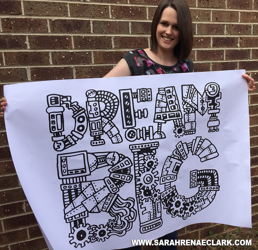 Turn your coloring pages into huge posters! | Click to see all 29 creative ways to repurpose your coloring pages | #coloringpage #crafts www.sarahrenaeclark.com