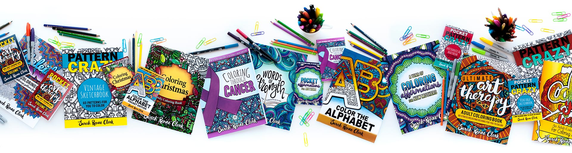 Adult coloring books by Sarah Renae Clark on Etsy