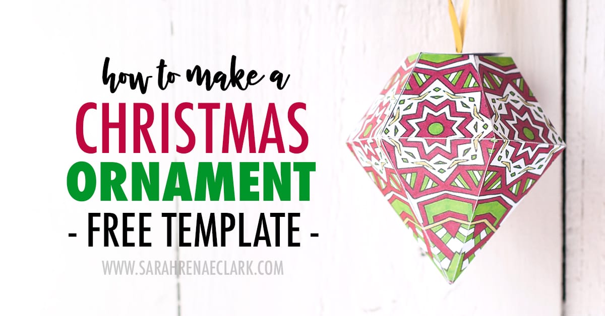 Make a paper ornament for your Christmas tree with this free printable template and tutorial! | Check it out at sarahrenaeclark.com #christmas #freeprintable
