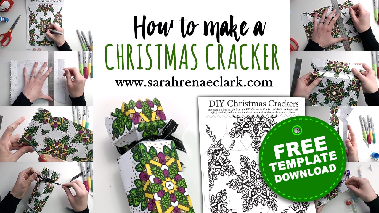 How to make a Christmas Cracker - Free template and tutorial at sarahrenaeclark.com