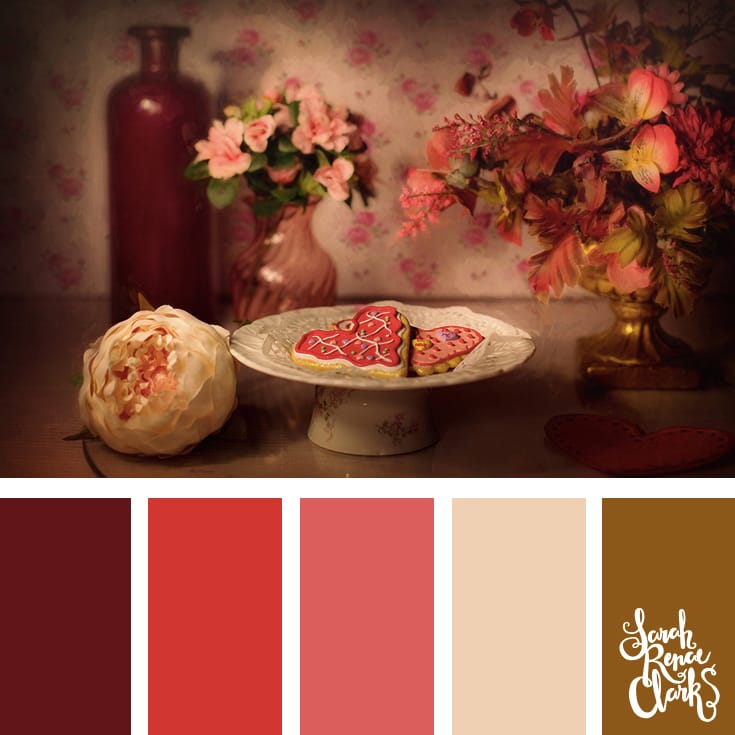 20 Color Ideas For Valentine's Day | See all 20 color schemes for inspiration at http://sarahrenaeclark.com