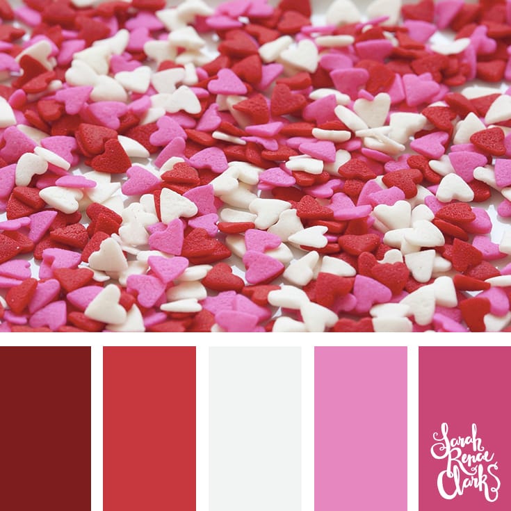 20 Color Ideas For Valentine's Day | See all 20 color schemes for inspiration at http://sarahrenaeclark.com