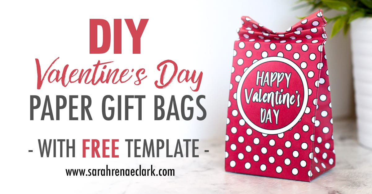 DIY Valentine's Day Paper Gift Bags | Free Template and Tutorial | Learn how to make your own cute coloring page paper gift bags - what a great gift idea for Valentine's Day! Watch the video instructions and download your free printable template at www.sarahrenaeclark.com| Valentine's Day Craft, DIY Valentine's Day, DIY paper gift bag, DIY gift bag, Valentine’s Day activity, DIY craft, free craft template, DIY gift bag tutorial, video tutorial, free template, free coloring page, free Valentine’s Day coloring pages, free printable, printable template